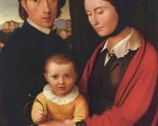 约翰 弗里德利希 奥韦尔贝克 : Self-portrait with family